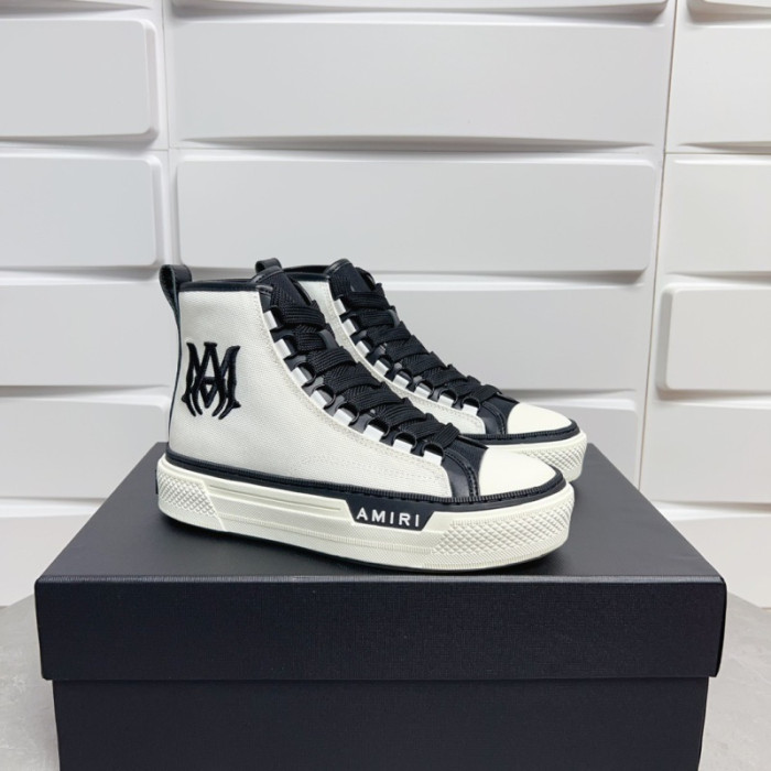 Amiri* Appliquéd Leather and Canvas Sneakers