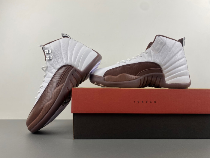 solefly x air jordan 12 "white/baroque brown" fz5026-100