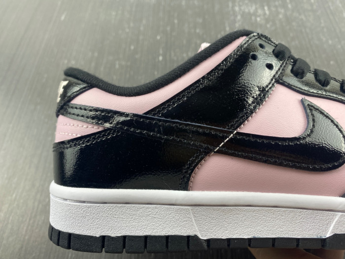 nike dunk low black patent pink dj9955-600