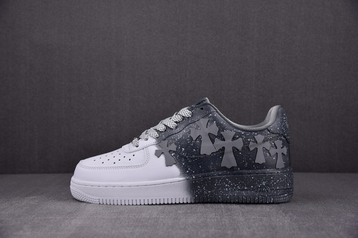 Ch*0me He**ts x nike air force 1 low 07 white/grey/black cw2288 111
