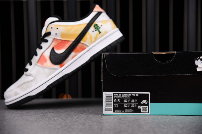 nike sb dunk low raygun tie-dye white - bq6832-101