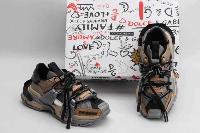 mixed-material space sneakers