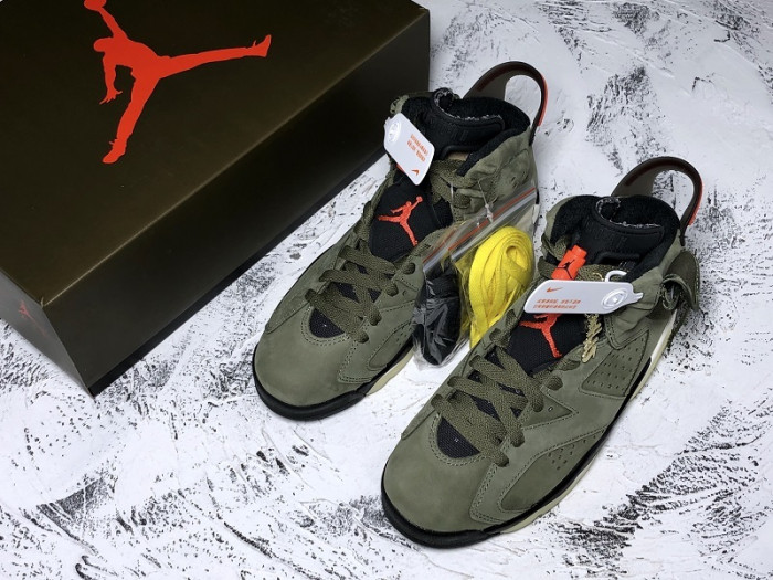 travis scott air jordan 6 medium olive cn1084-200