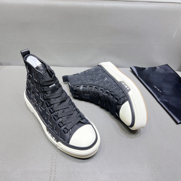 amiri* appliquéd leather and canvas sneakers