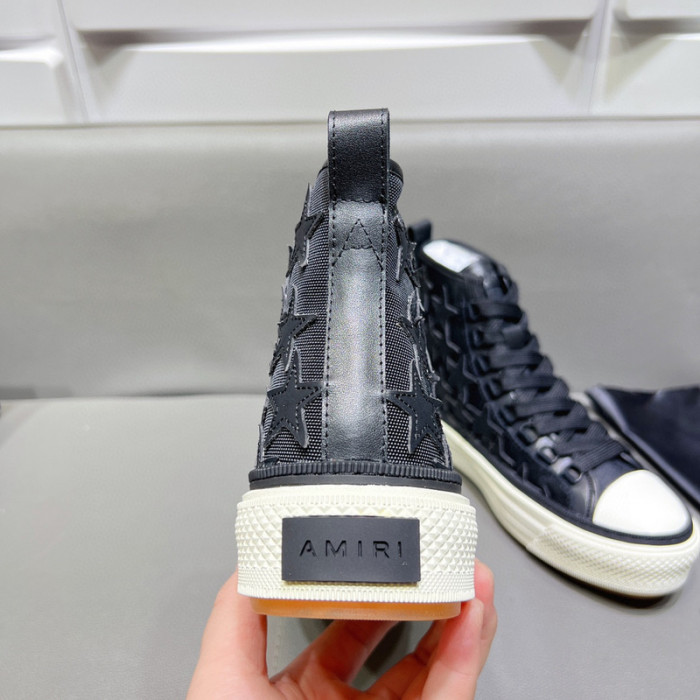 amiri* appliquéd leather and canvas sneakers