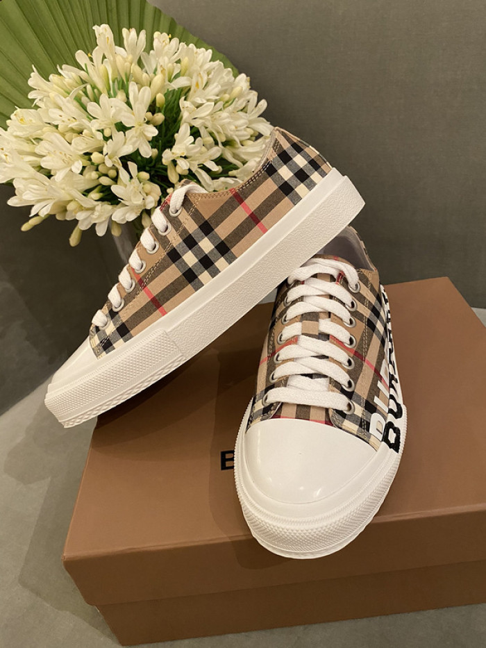 B**rry vintage check cotton sneakers